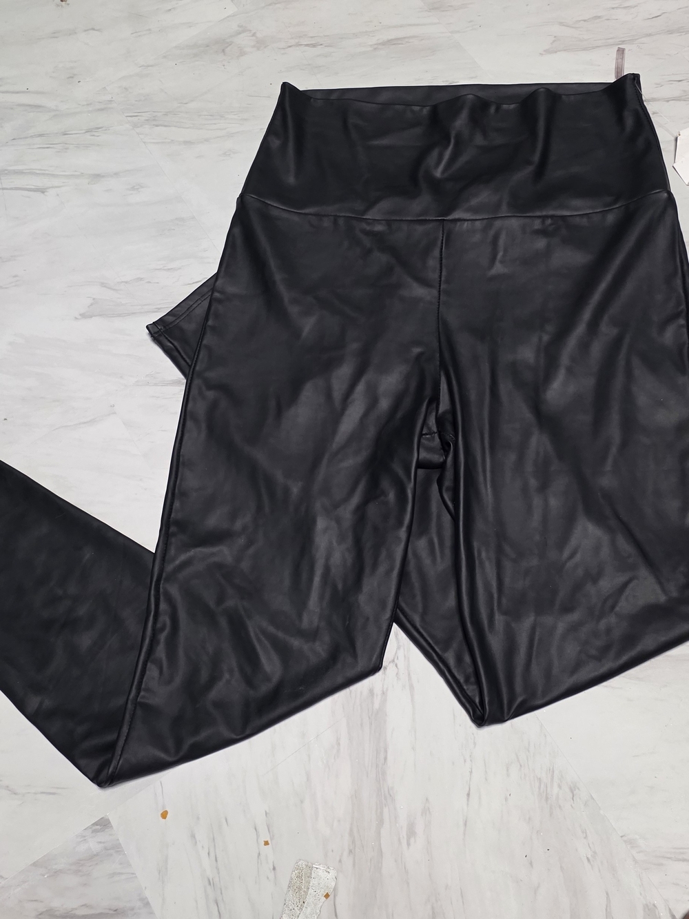 Black Faux-Leather Leggings - Women's Leggings